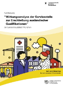 Titelbild der Broschüre: Wirkungsanalyse der Servicestelle zur Erschließung ausländischer Qualifikationen