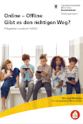 Titelbild der Broschüre: Pflegeelternrundbrief II/2023<br>
Online — Offline<br>Gibt es den richtigen Weg?