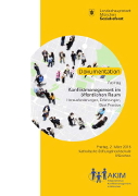 Titelbild der Broschüre: Allparteiliches Konfliktmanagement   Fachtag: Konfliktmanagement im öffentlichen Raum