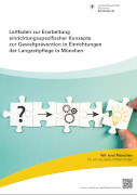 Titelbild der Broschüre: Leitfaden zur Erarbeitung einrichtungsspezifischer Konzepte zur Gewaltprävention in Einrichtungen der Langzeitpflege in München